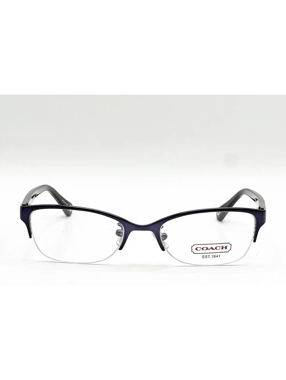 Coach HC 5046 9153 Satin Navy Dark Tortoise Half Rim Eyeglass Frames 50-18-135